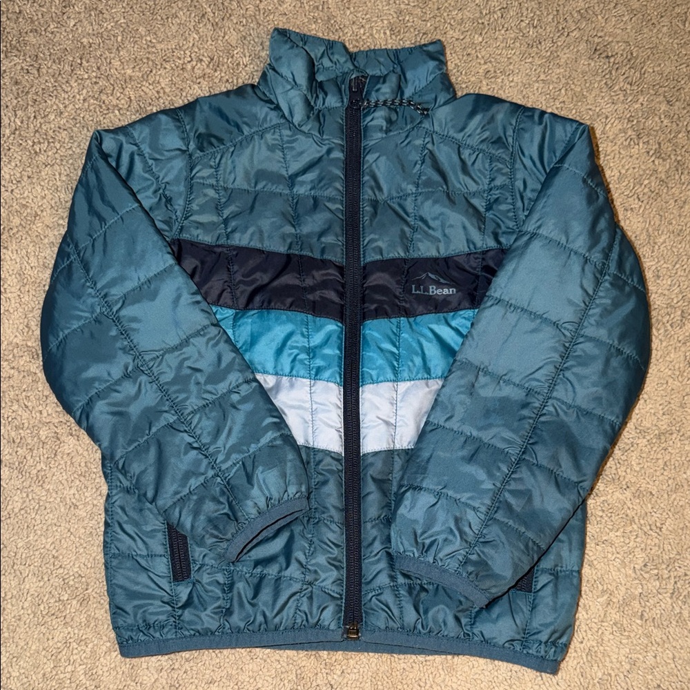 L.L. Bean Kids Teal and Navy Puffer Jacket